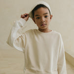 Noonko Spring, Double Sweatshirt, Ivory, 100% Cotton, Minimal Design Children’s Clothing, Neutral Colors, Sweat Set, Minimalist