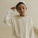 Noonko Spring, Double Sweatshirt, Ivory, 100% Cotton, Minimal Design Children’s Clothing, Neutral Colors, Sweat Set, Minimalist