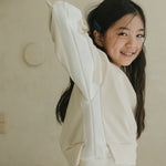 Noonko Spring, Double Sweatshirt, Ivory, 100% Cotton, Minimal Design Children’s Clothing, Neutral Colors, Sweat Set, Minimalist
