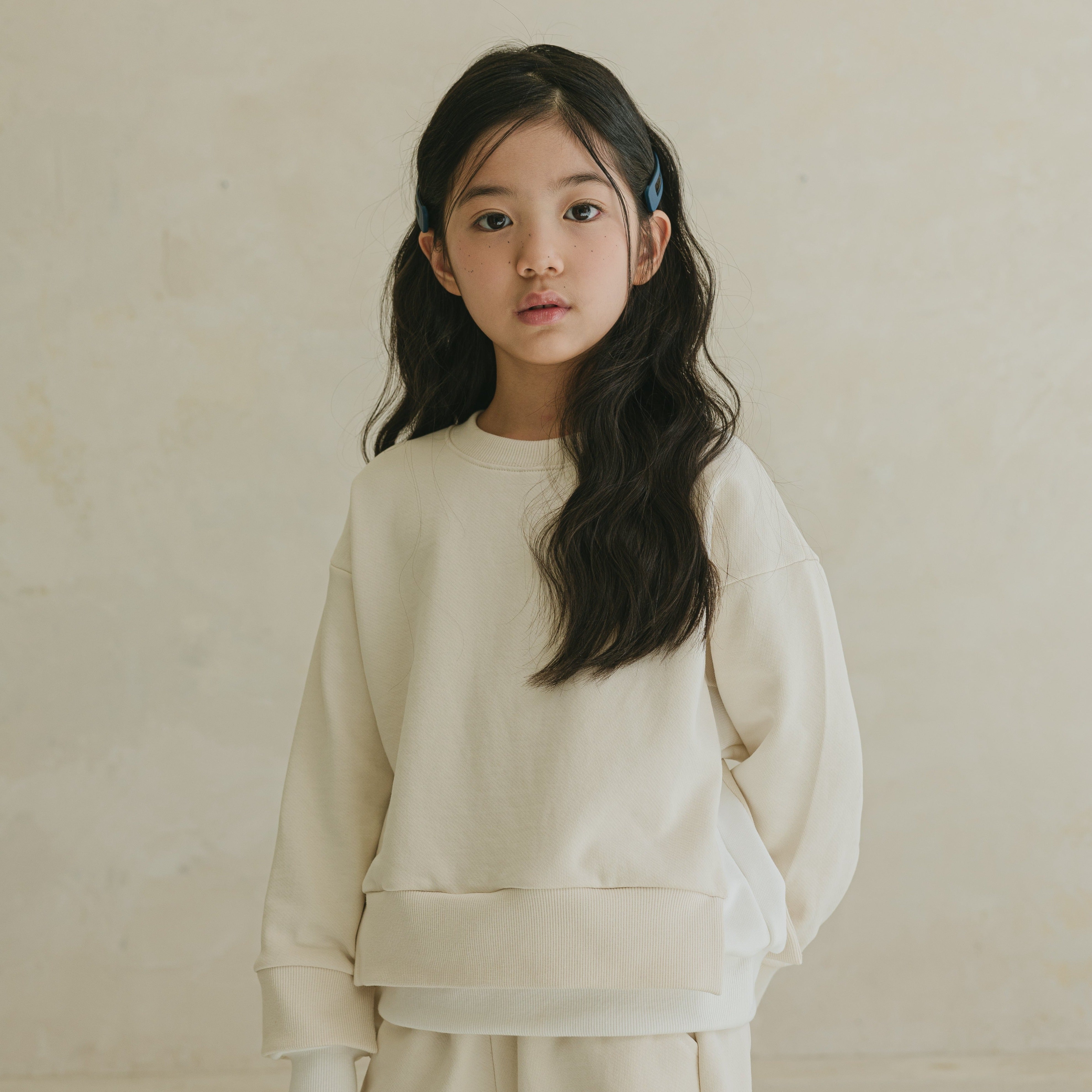 Noonko Spring, Double Sweatshirt, Ivory, 100% Cotton, Minimal Design Children’s Clothing, Neutral Colors, Sweat Set, Minimalist