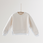 Noonko Spring, Double Sweatshirt, Ivory, 100% Cotton, Minimal Design Children’s Clothing, Neutral Colors, Sweat Set, Minimalist