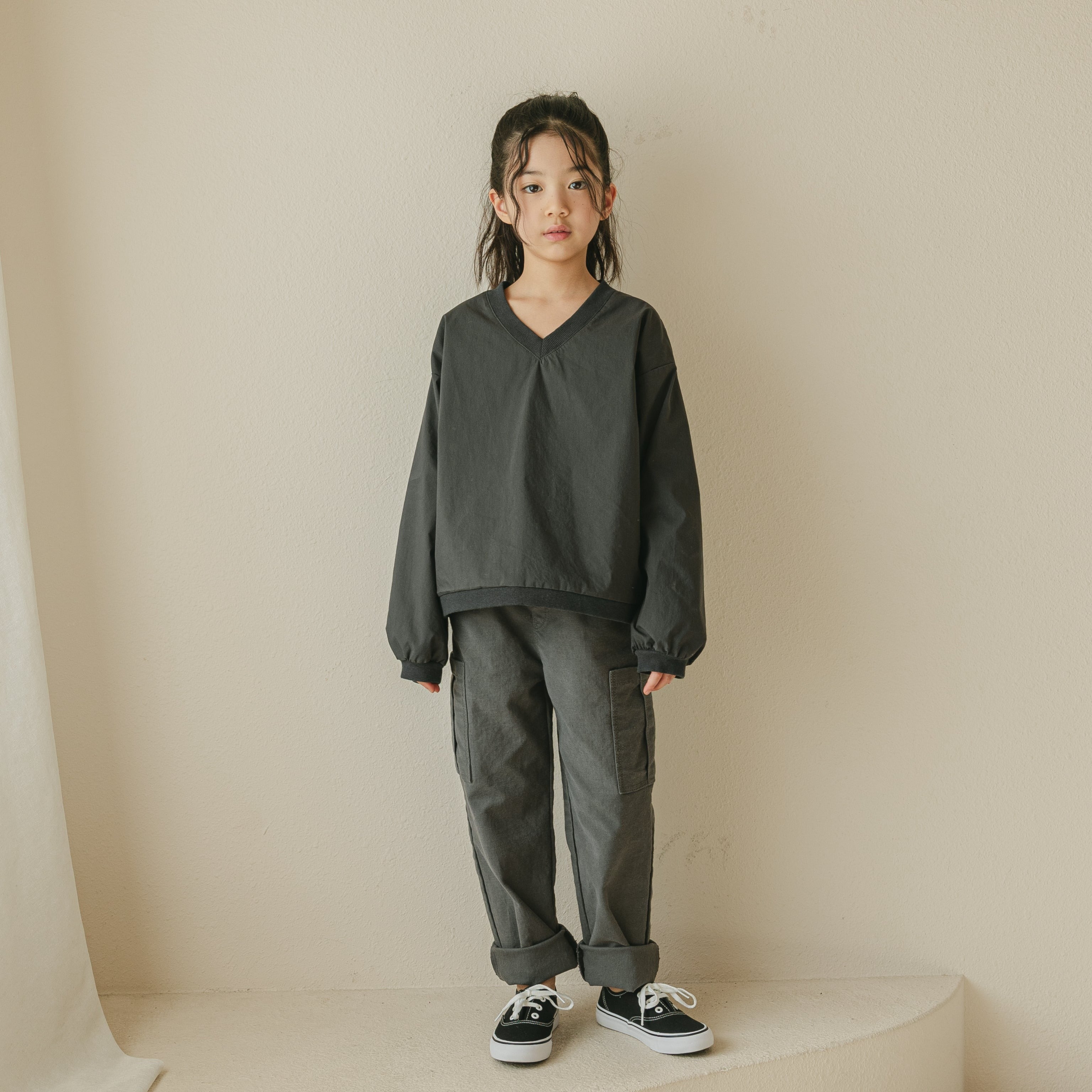 Noonko Spring, Pocket Pants, Gray, Cotton, Minimal Design Children’s Clothing, Neutral Colors, Cargo Pants, Minimalist