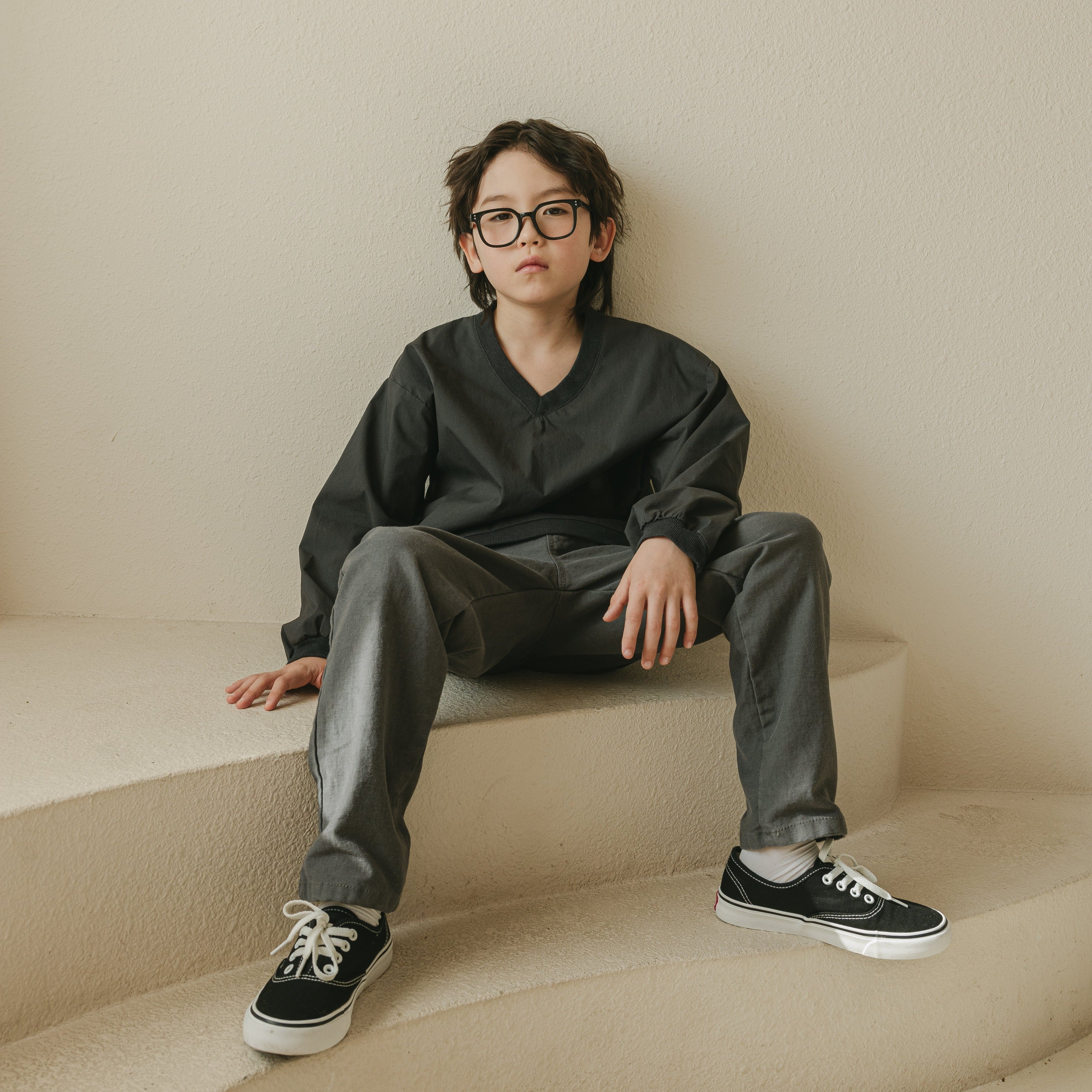 Noonko Spring, Pocket Pants, Gray, Cotton, Minimal Design Children’s Clothing, Neutral Colors, Cargo Pants, Minimalist