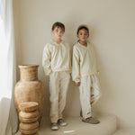 Noonko Spring, Pocket Pants, Ivory, Cotton, Minimal Design Children’s Clothing, Neutral Colors, Cargo Pants, Minimalist