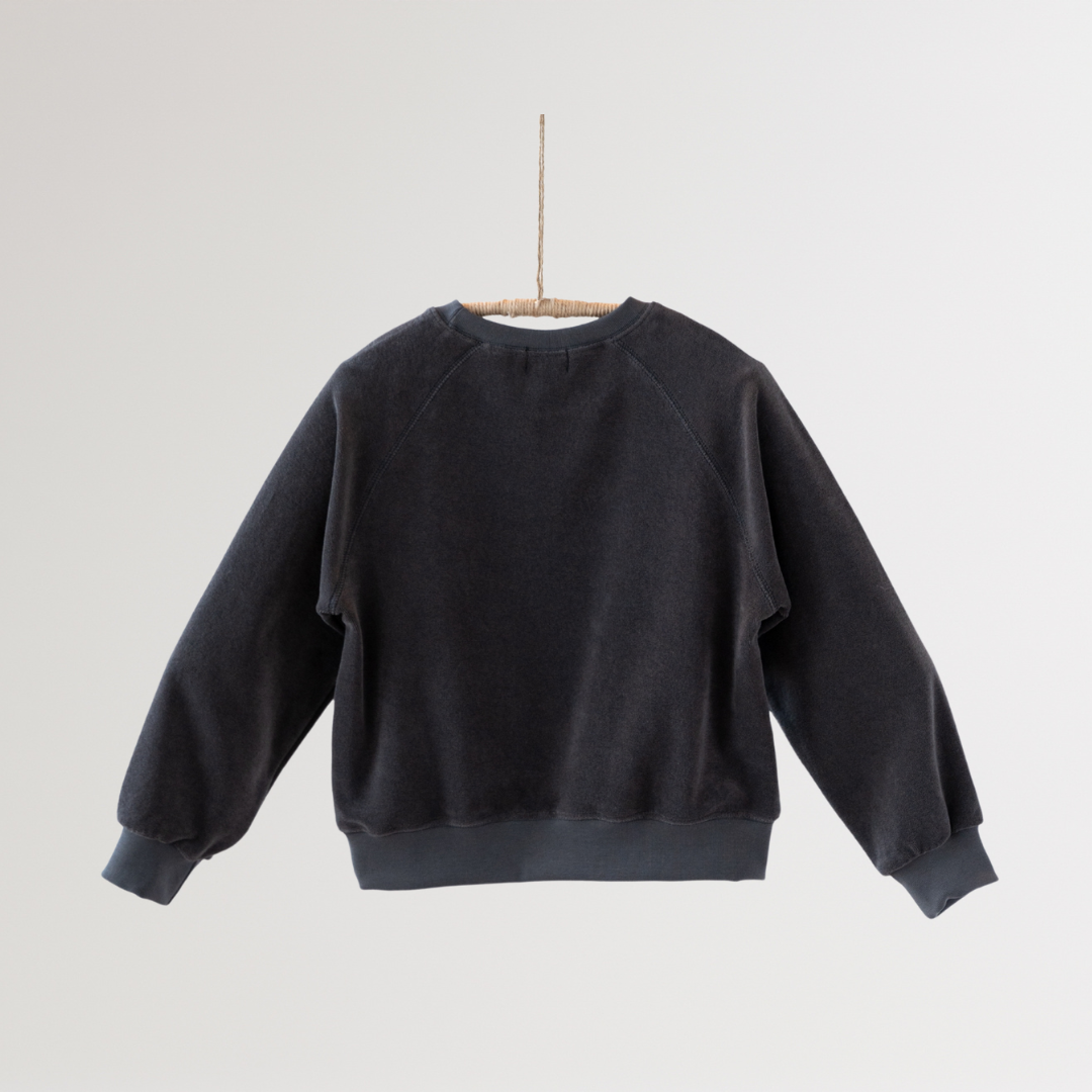 Noonko Spring, Terry Sweatshirt, Gray, 100% Cotton Terrycloth, Minimal Design Children’s Clothing, Neutral Colors, Sweat Set, Minimalist