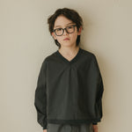 Noonko Spring, The V Shirt, Gray, Cotton, Minimal Design Children’s Clothing, Neutral Colors, Sweatshirt, Bomber, Minimalist