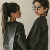 Noonko Spring, The V Shirt, Gray, Cotton, Minimal Design Children’s Clothing, Neutral Colors, Sweatshirt, Bomber, Minimalist