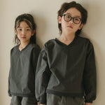 Noonko Spring, The V Shirt, Gray, Cotton, Minimal Design Children’s Clothing, Neutral Colors, Sweatshirt, Bomber, Minimalist