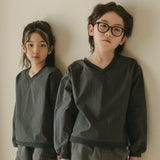 Noonko Spring, The V Shirt, Gray, Cotton, Minimal Design Children’s Clothing, Neutral Colors, Sweatshirt, Bomber, Minimalist