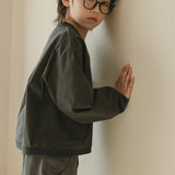 Noonko Spring, The V Shirt, Gray, Cotton, Minimal Design Children’s Clothing, Neutral Colors, Sweatshirt, Bomber, Minimalist