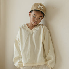 Noonko Spring, The V Shirt, Ivory, Cotton, Minimal Design Children’s Clothing, Neutral Colors, Sweatshirt, Bomber, Minimalist