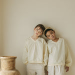 Noonko Spring, The V Shirt, Ivory, Cotton, Minimal Design Children’s Clothing, Neutral Colors, Sweatshirt, Bomber, Minimalist