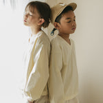Noonko Spring, The V Shirt, Ivory, Cotton, Minimal Design Children’s Clothing, Neutral Colors, Sweatshirt, Bomber, Minimalist